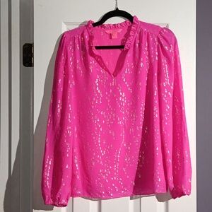 Lilly Pulitzer Pink Sequin Blouse